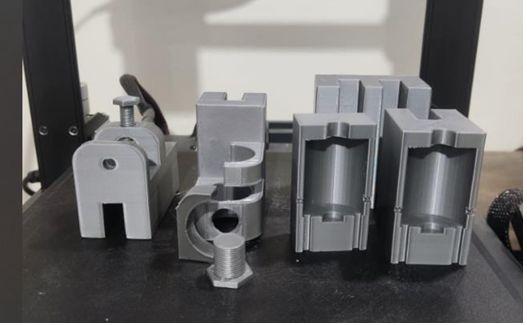 Physical CNC conversion prototype showing tool or motor assemblies