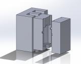 CAD rendering of the enclosed mechanical assembly used as design-stage documentation for the CNC conversion