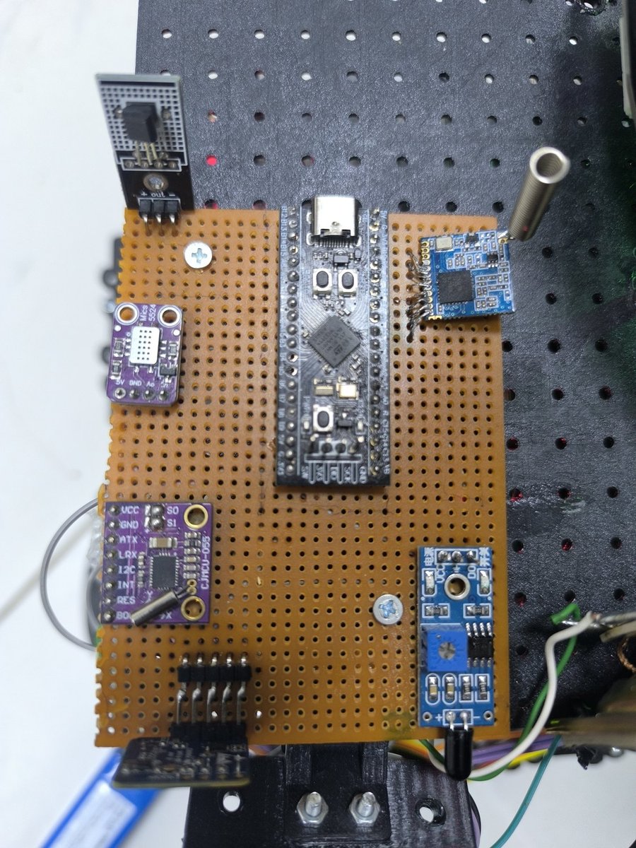 The sensor board with STM32 microcontroller, gas, flame and temperature sensors and LoRa radio